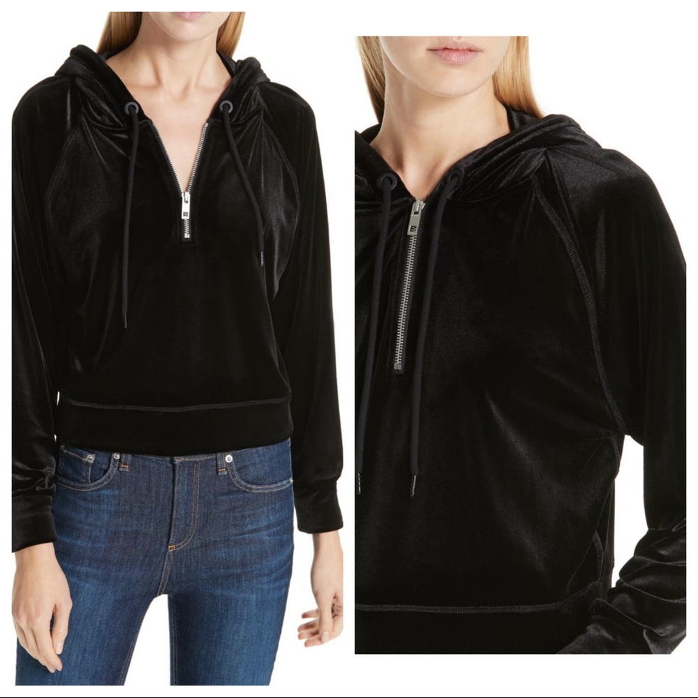 Rag & Bone JEAN Velvet Cropped Hoodie
